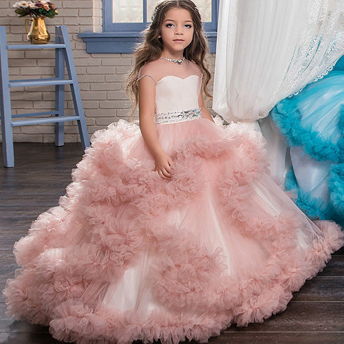 pink puffy dresses for 8 year olds